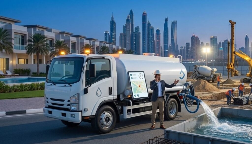 24/7 Emergency Salt Water Delivery Unexpected water shortages can delay construction and site operations. That’s why we offer 24/7 emergency water tanker Dubai services.