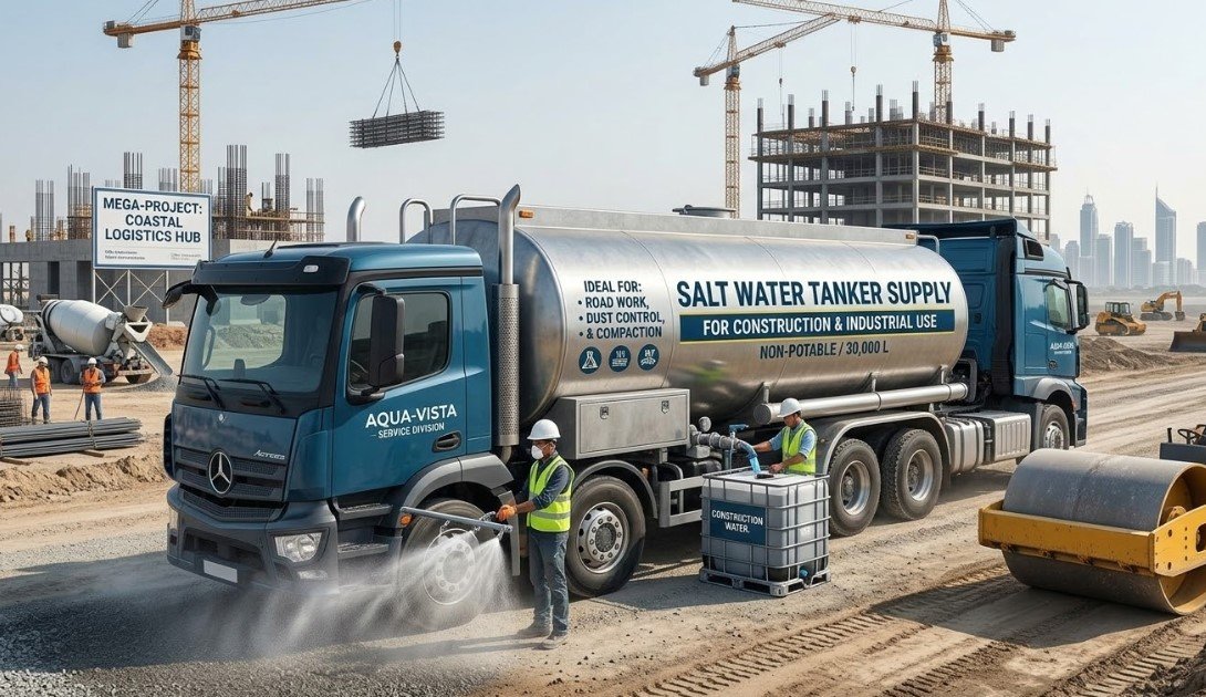 Our salt water tanker service is ideal for construction sites, road work, and large-scale projects.